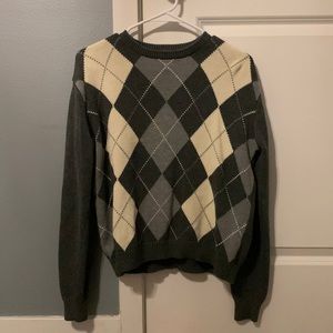 Brandy Melville Grey Argyle Sweater